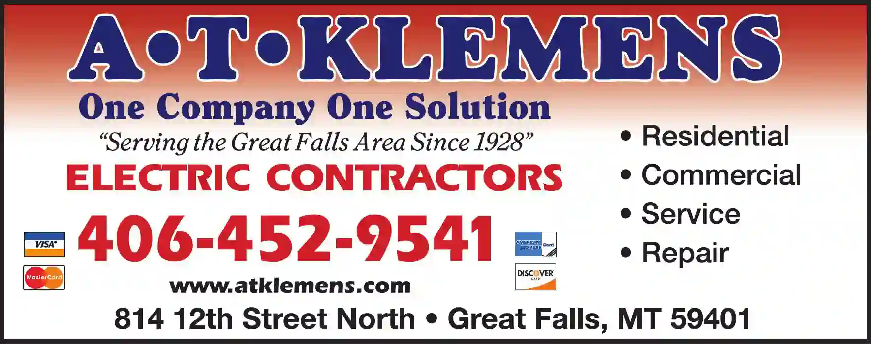 Electric Contractors print ad for AT Klemens