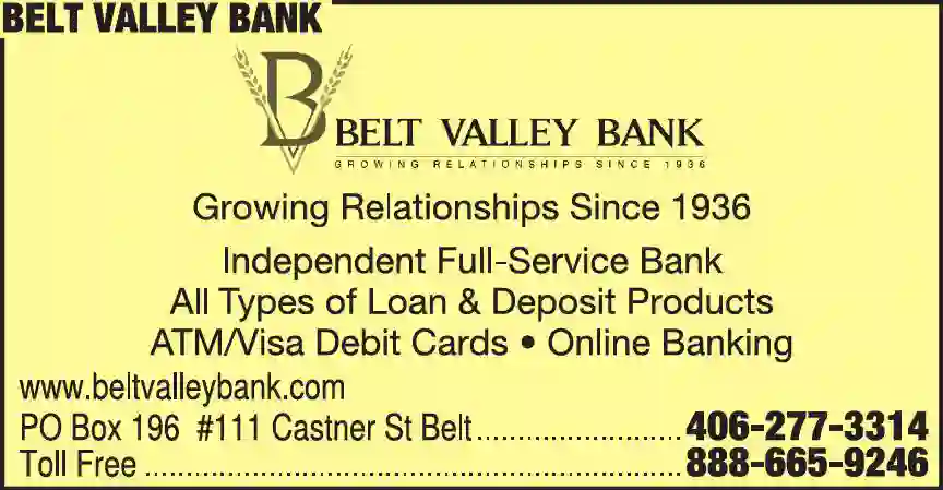 Banks print ad for Belt Valley Bank