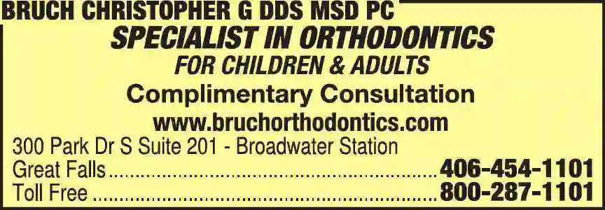 Dentists - Orthodontists (Straightening-Braces) print ad for Bruch Christopher G DDS MSD PC