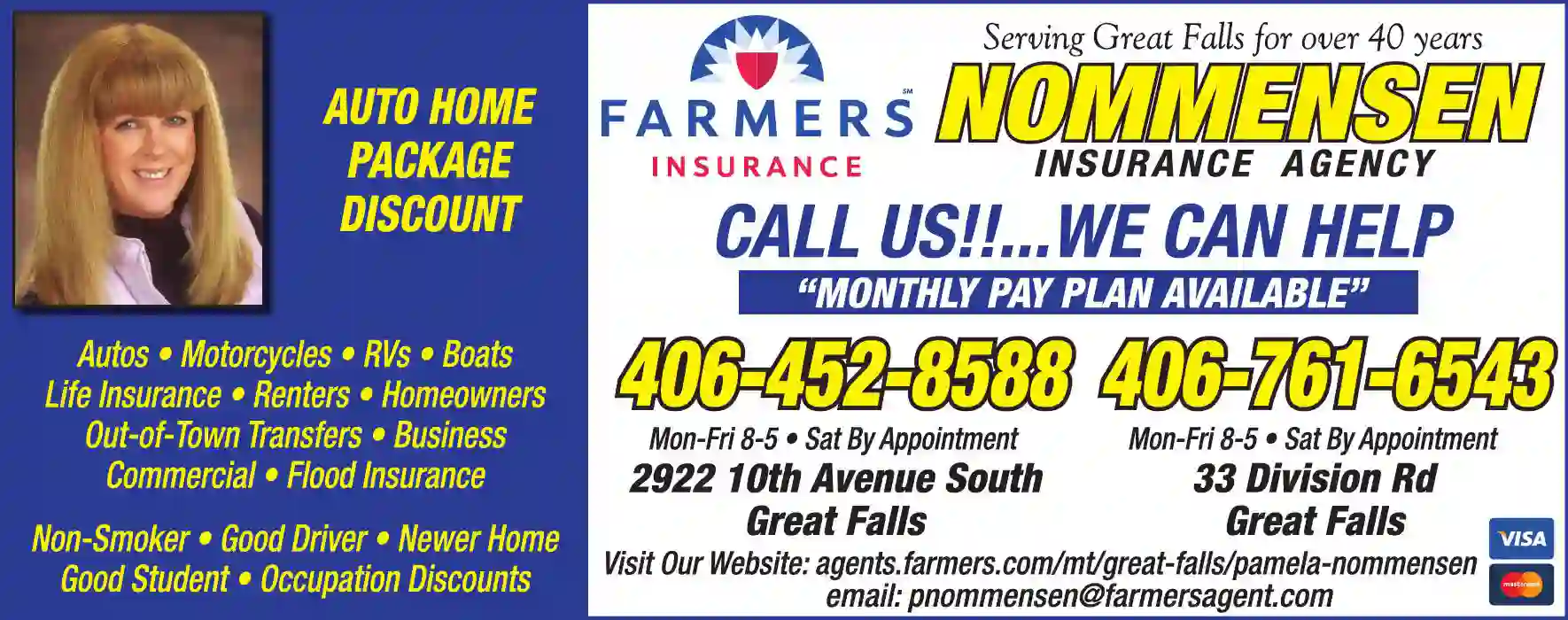 Insurance print ad for Farmers Insurance Group - Pam Nommensen