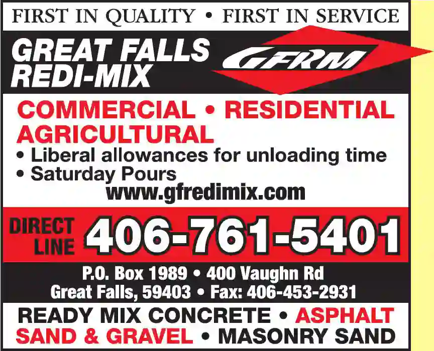 Concrete - Ready Mix print ad for Great Falls Redi-Mix