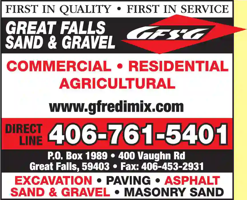 Asphalt Contractors print ad for Great Falls Sand & Gravel