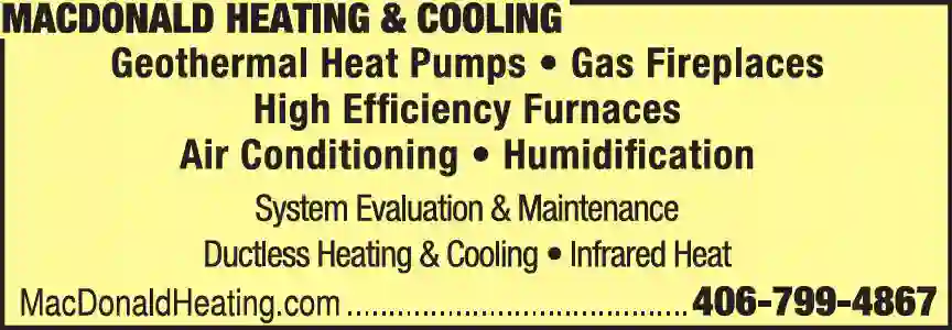 Heating Contractors print ad for MacDonald Heating & Cooling