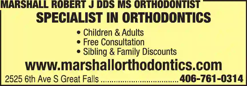 Dentists - Orthodontists (Straightening-Braces) print ad for Marshall Robert J DDS MS Orthodontist