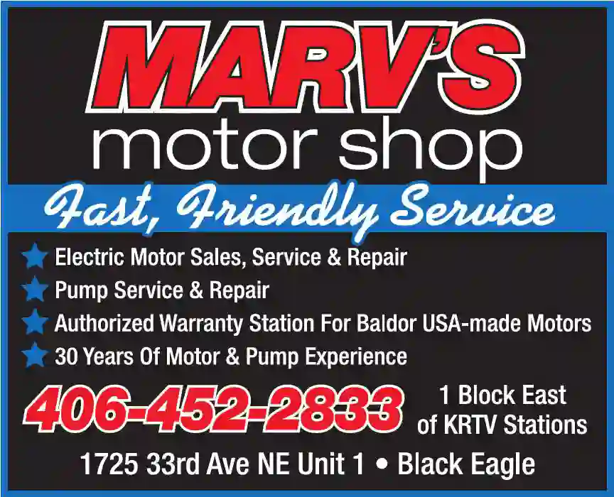 Electric Motors - Sales, Repair & Parts print ad for Marv's Motor Shop