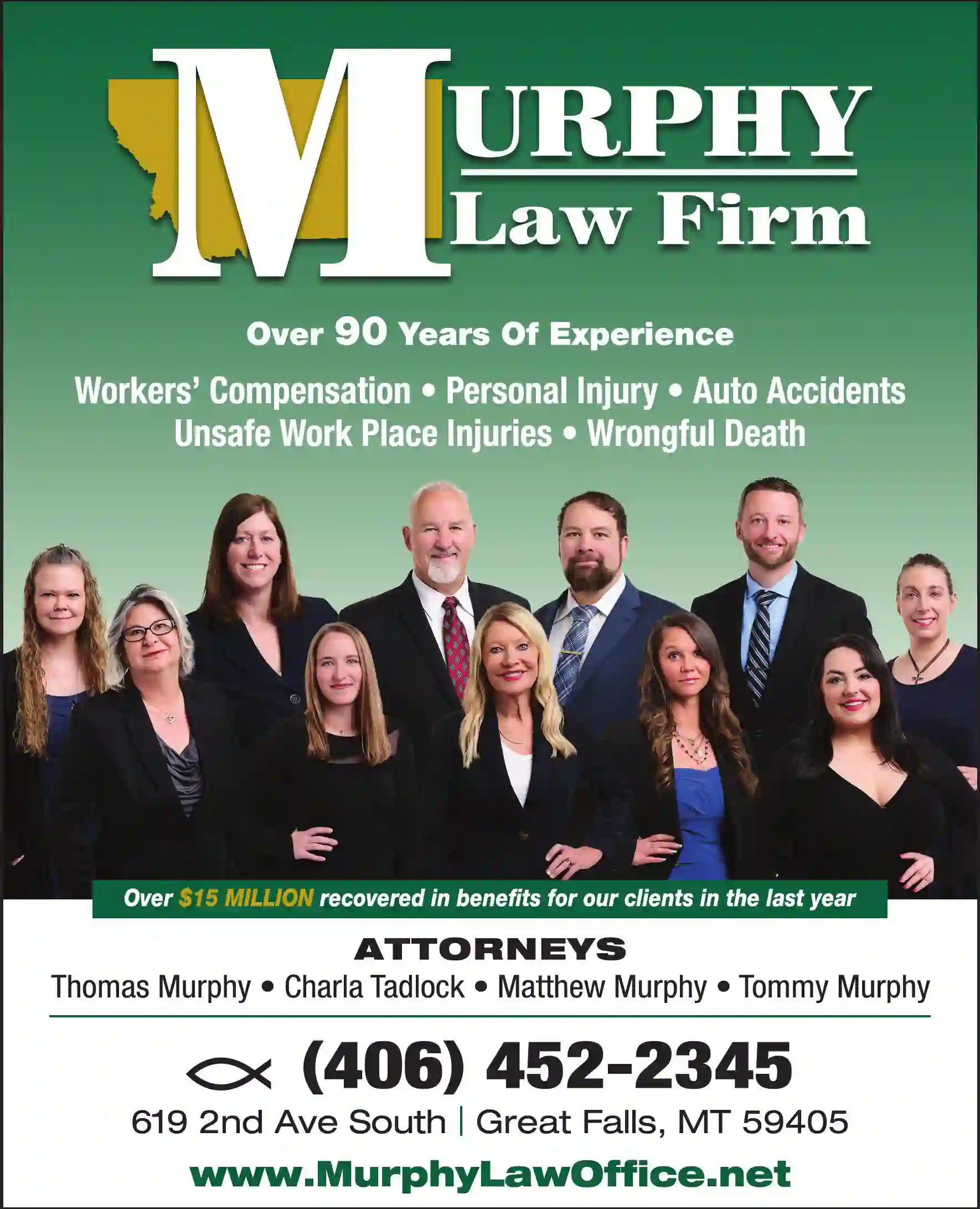 Attorneys print ad for Murphy Law Firm