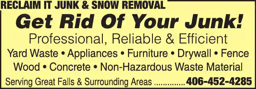 Garbage & Rubbish Collection print ad for Reclaim It Junk & Snow Removal