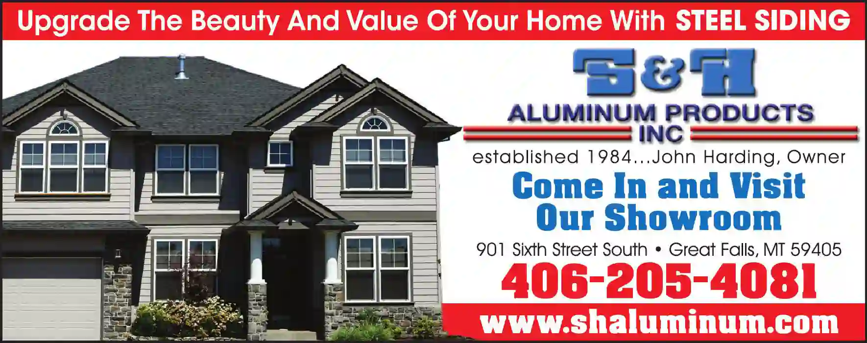 Siding Contractors print ad for S & H Aluminum Products Inc