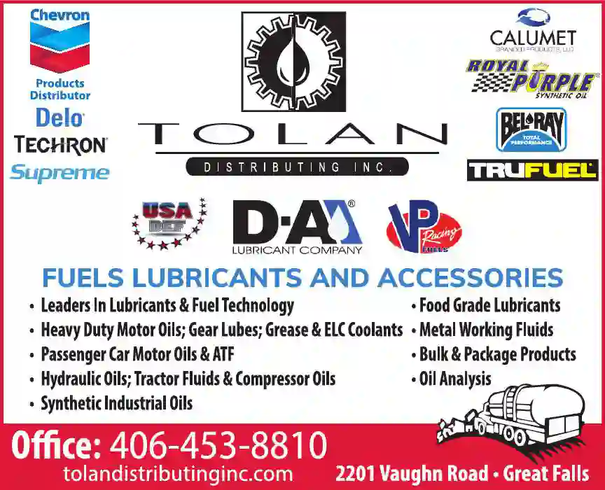 Oils - Lubricating print ad for Tolan Distributing Inc