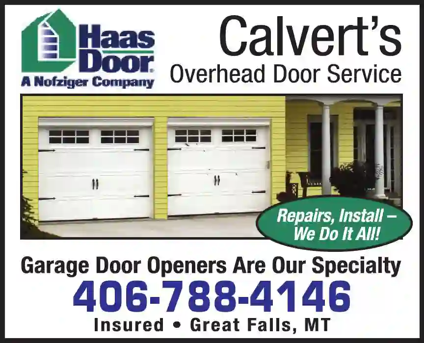 Garage Doors & Openers print ad for Calvert's Overhead Door Service