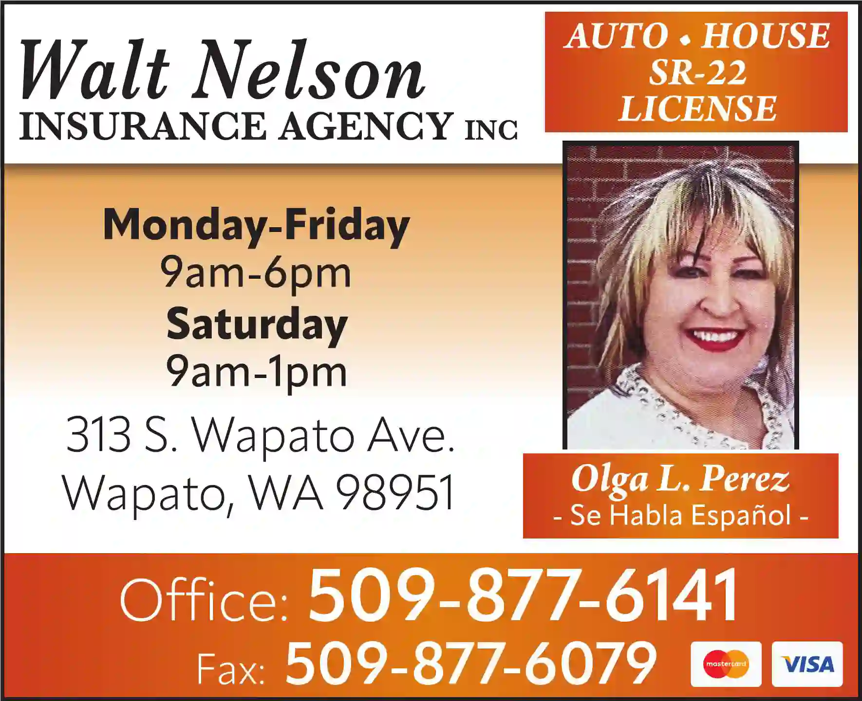 Insurance print ad for Perez Olga Insurance