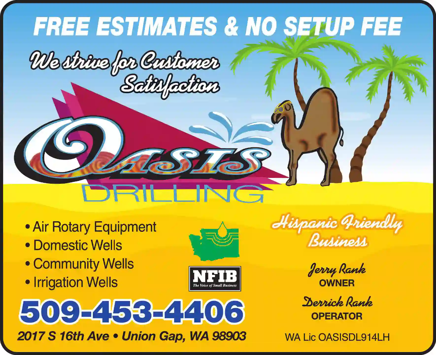 Well Drilling & Service print ad for Oasis Drilling LLC
