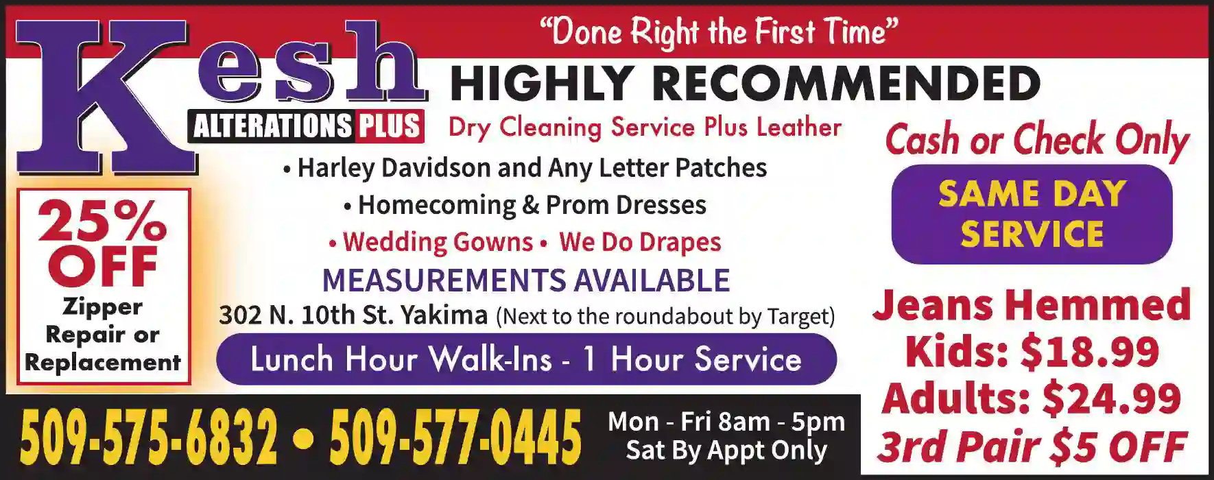 Alterations print ad for Kesh Alterations Plus