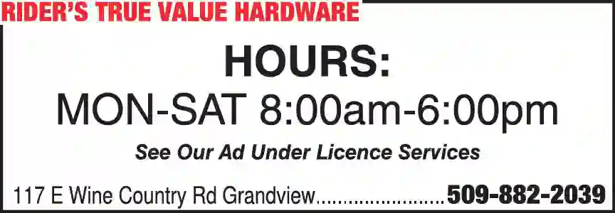 Hardware - Retail print ad for Rider's True Value Hardware