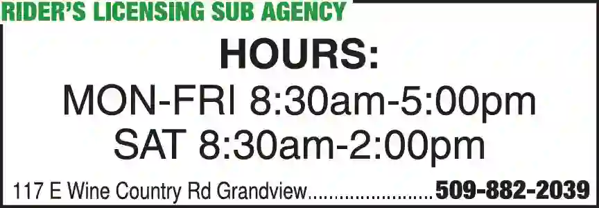 License Services print ad for Rider's Licensing Sub Agency