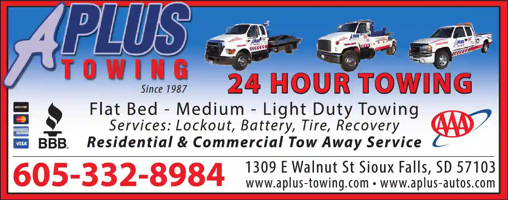 Towing - Automotive print ad for A Plus Towing
