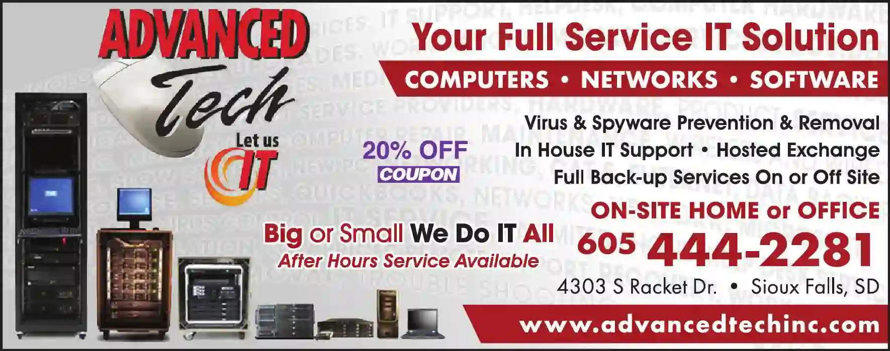 Computers - Service & Repair print ad for Advanced Tech Inc