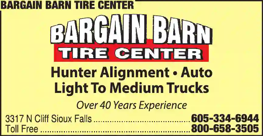 Alignment - Wheel & Frame Straightening print ad for Bargain Barn Tire Center