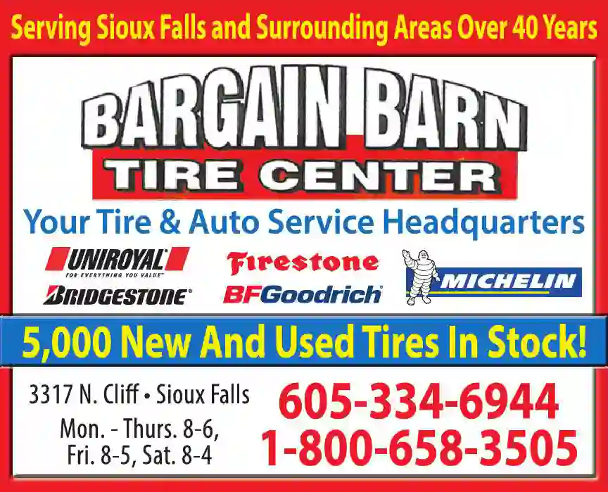 Tire Dealers print ad for Bargain Barn Tire Center