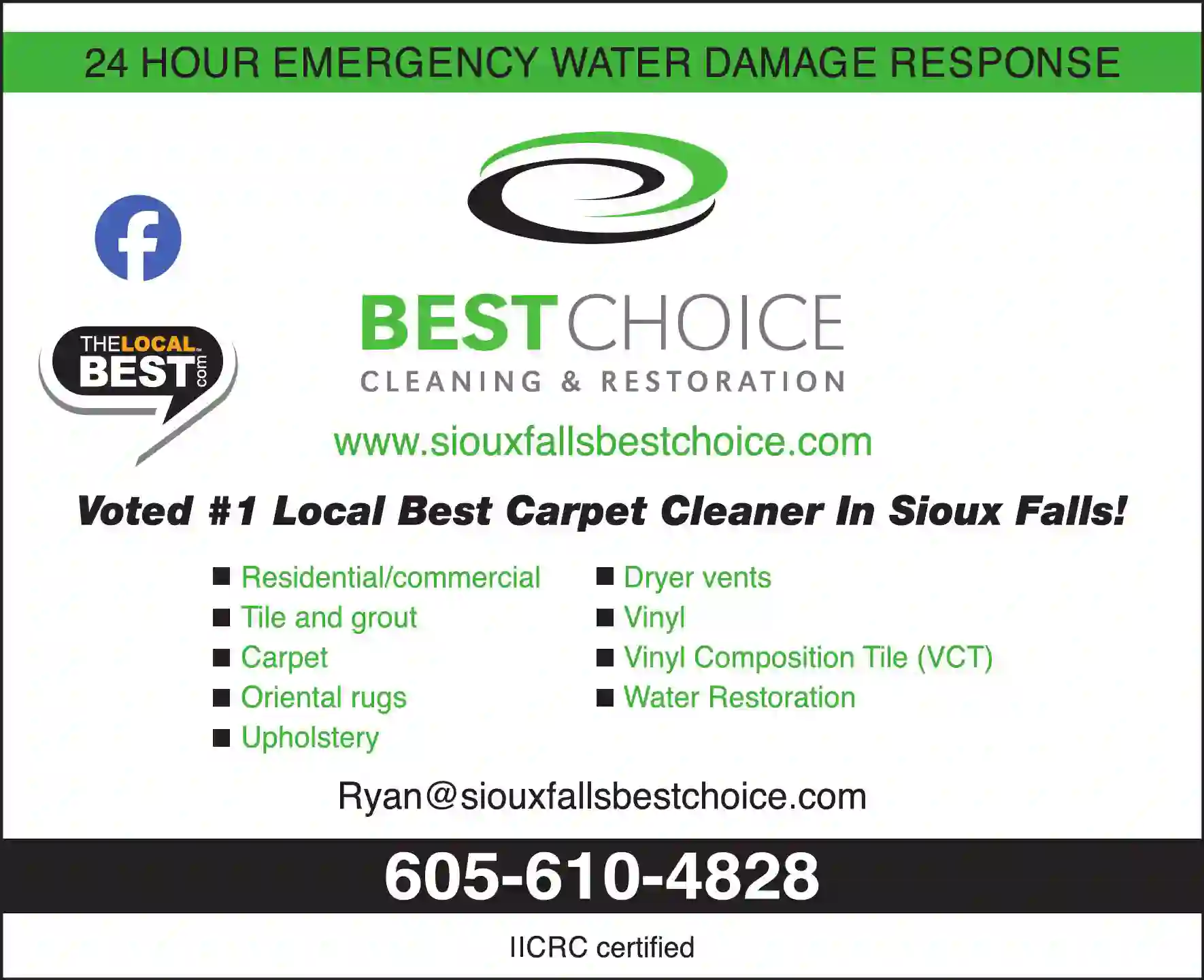 Carpet Rug & Upholstery Cleaners print ad for Best Choice Cleaning & Restoration