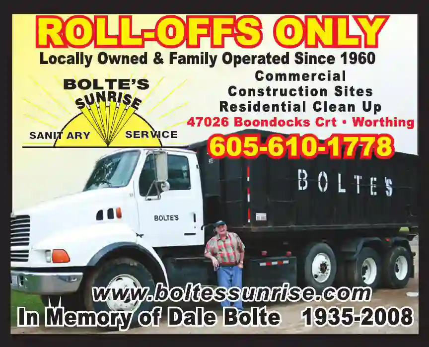 Dumpsters print ad for Bolte's Sunrise Sanitary Service