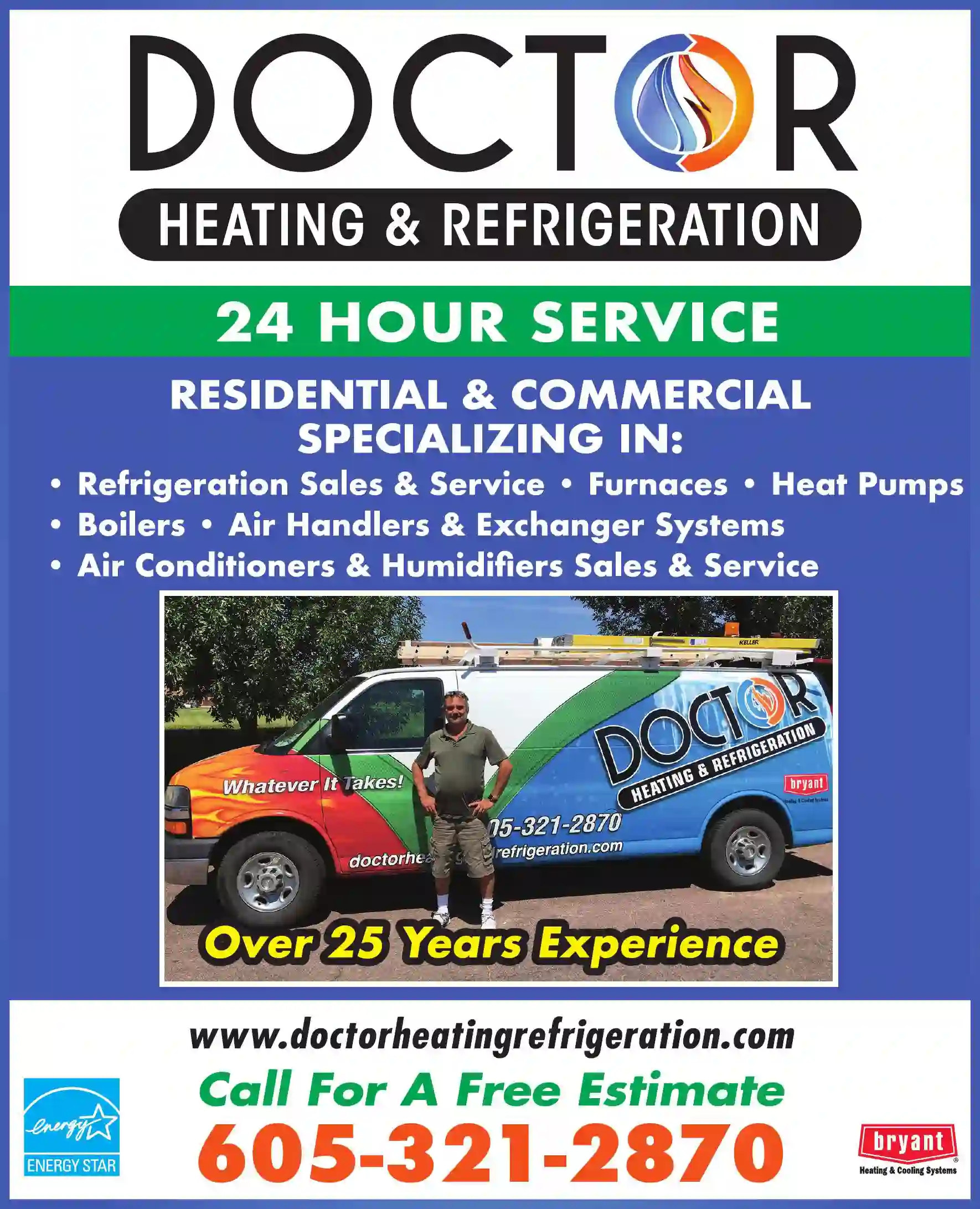 Heating Contractors print ad for Doctor Heating & Refrigeration