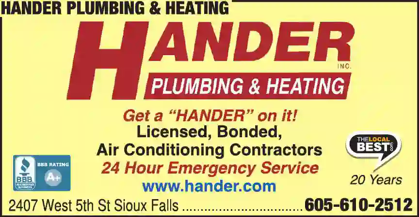 Air Conditioning - Contractors print ad for Hander Inc Plumbing & Heating