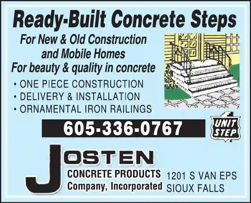 Concrete Products print ad for Josten Concrete Products Company Inc