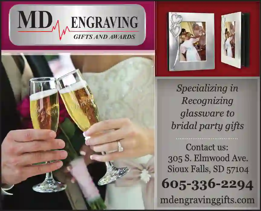 Wedding Supplies & Services print ad for M D Engraving Specialists Inc