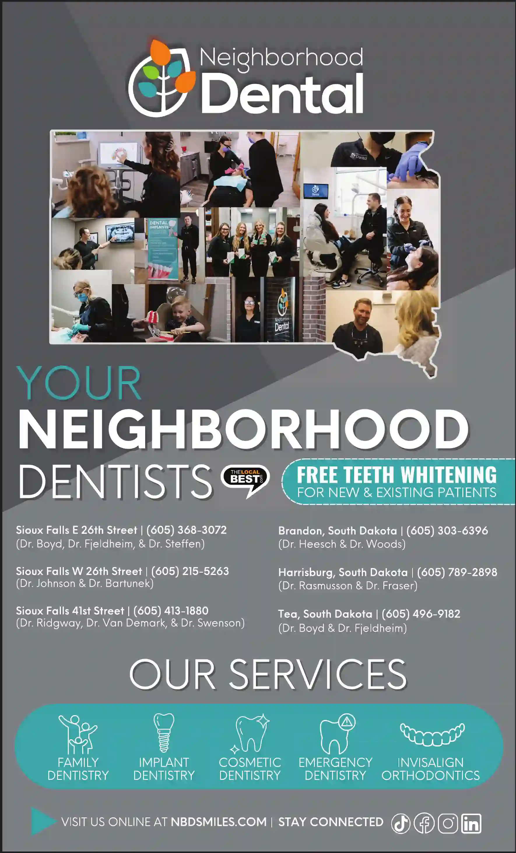 Dentists print ad for Neighborhood Dental Clinic