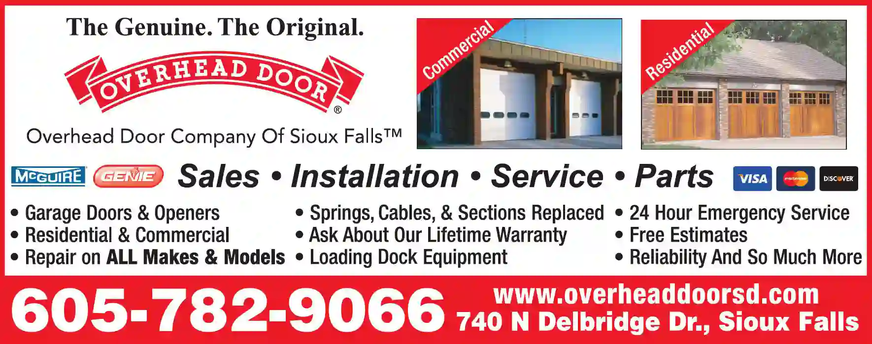 Garage Doors & Openers print ad for Overhead Door Company Of Sioux Falls Inc