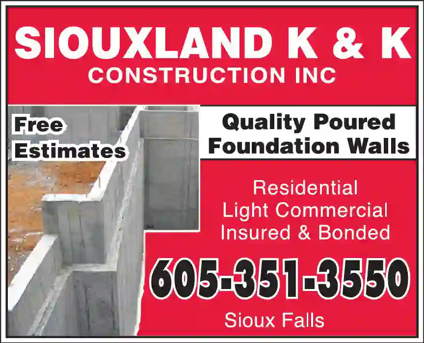 Concrete Contractors print ad for Siouxland K & K Construction Inc