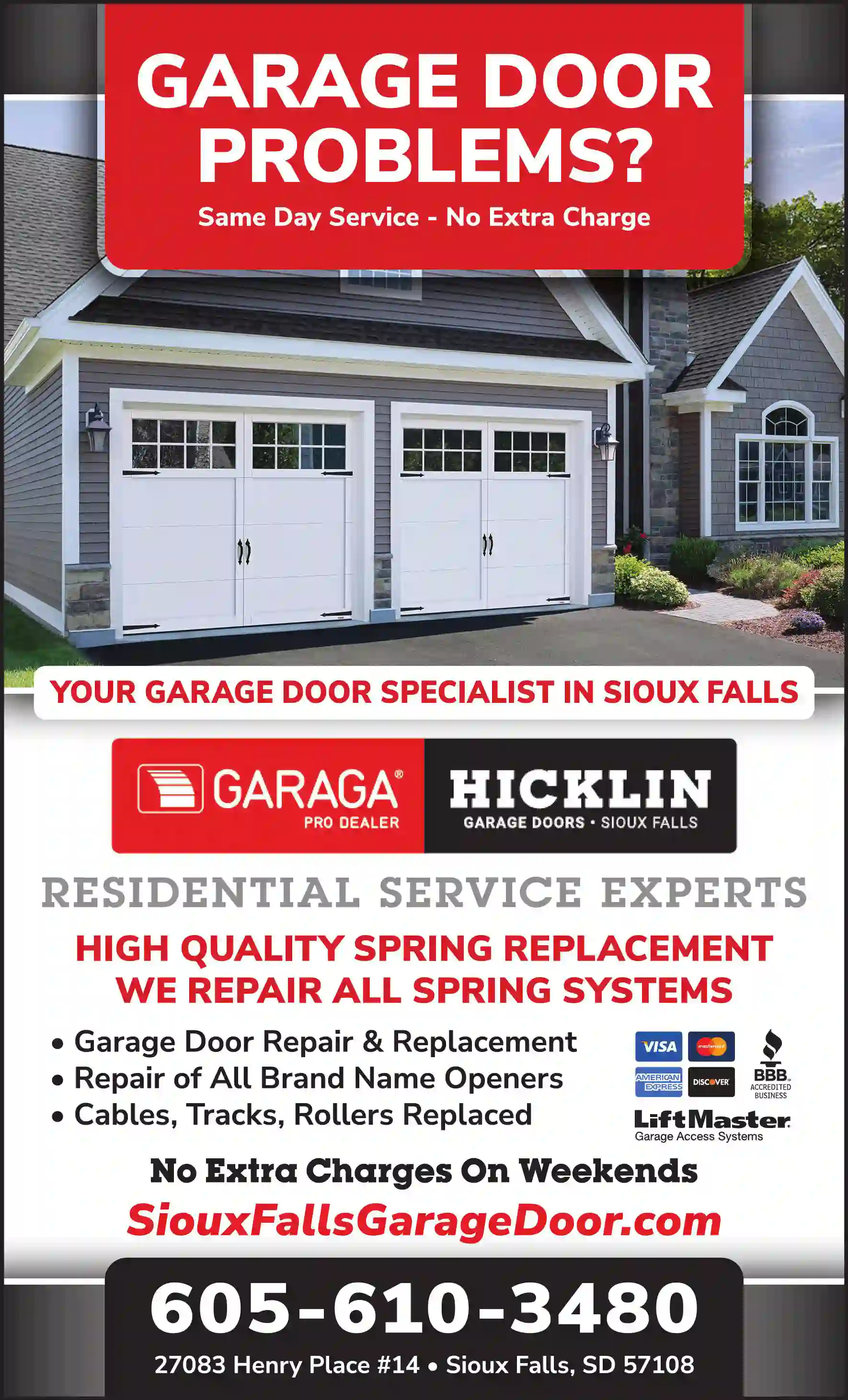 Garage Doors & Openers print ad for ACS Door Services