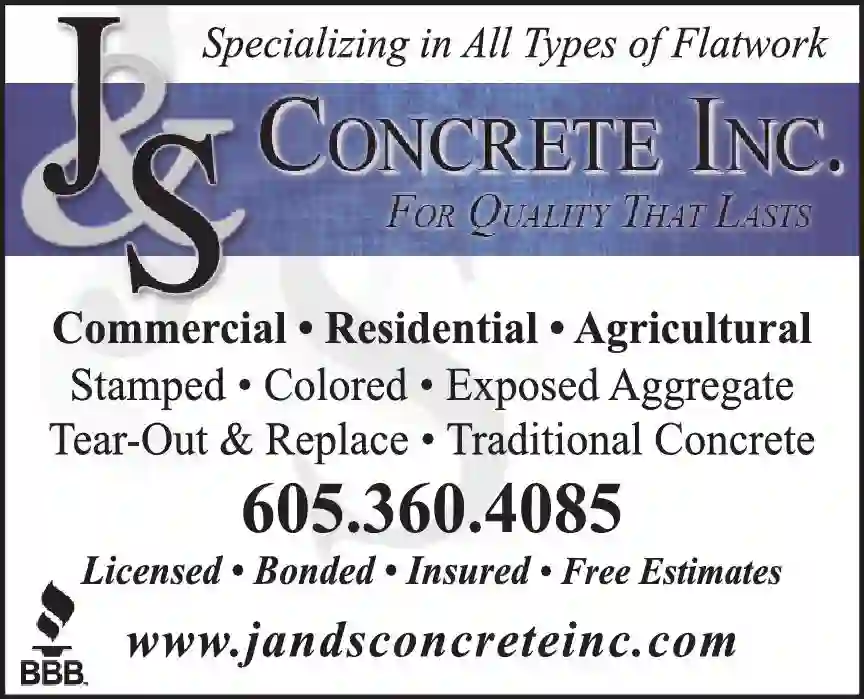 Concrete Contractors print ad for J & S Concrete Inc