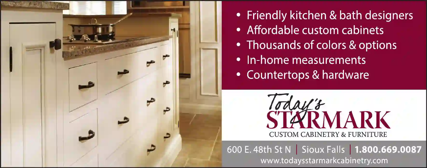 Cabinets & Cabinet Makers print ad for Today's StarMark Custom Cabinetry & Furniture