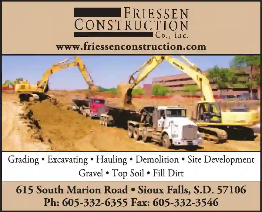 Excavating Contractors print ad for Friessen Construction Co Inc