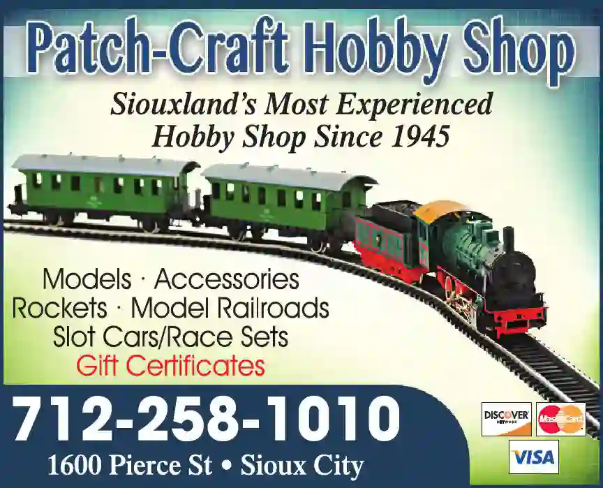 Hobby & Model Supplies - Retail print ad for Patch-Craft Hobby Shop