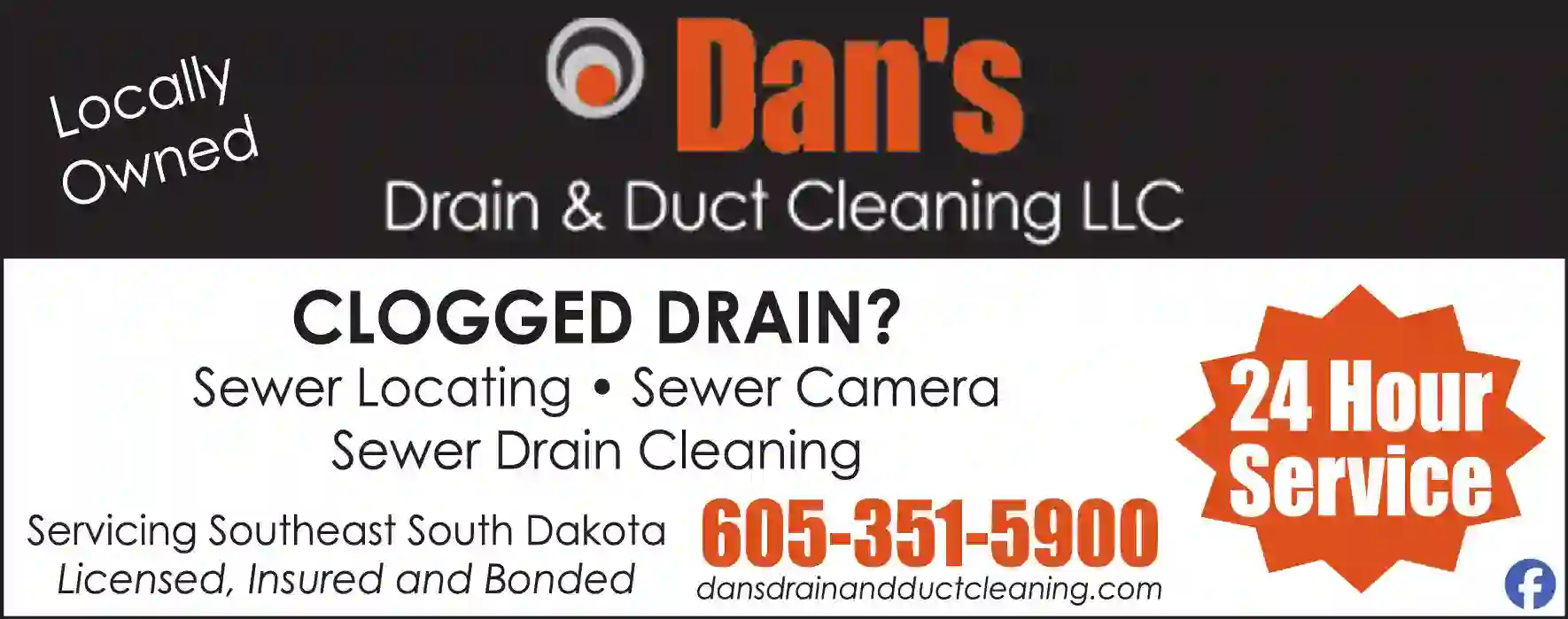 Plumbing Drains & Sewer Cleaning print ad for Dan's Drain & Duct Cleaning LLC
