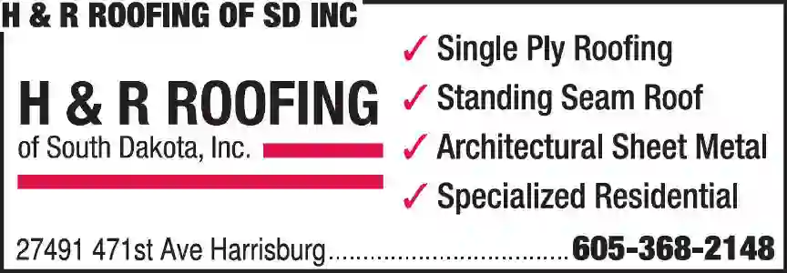 Roofing Contractors print ad for H & R Roofing Of SD Inc
