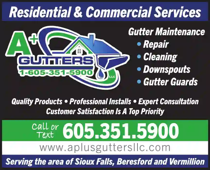 Gutters & Downspouts print ad for A+ Gutters LLC