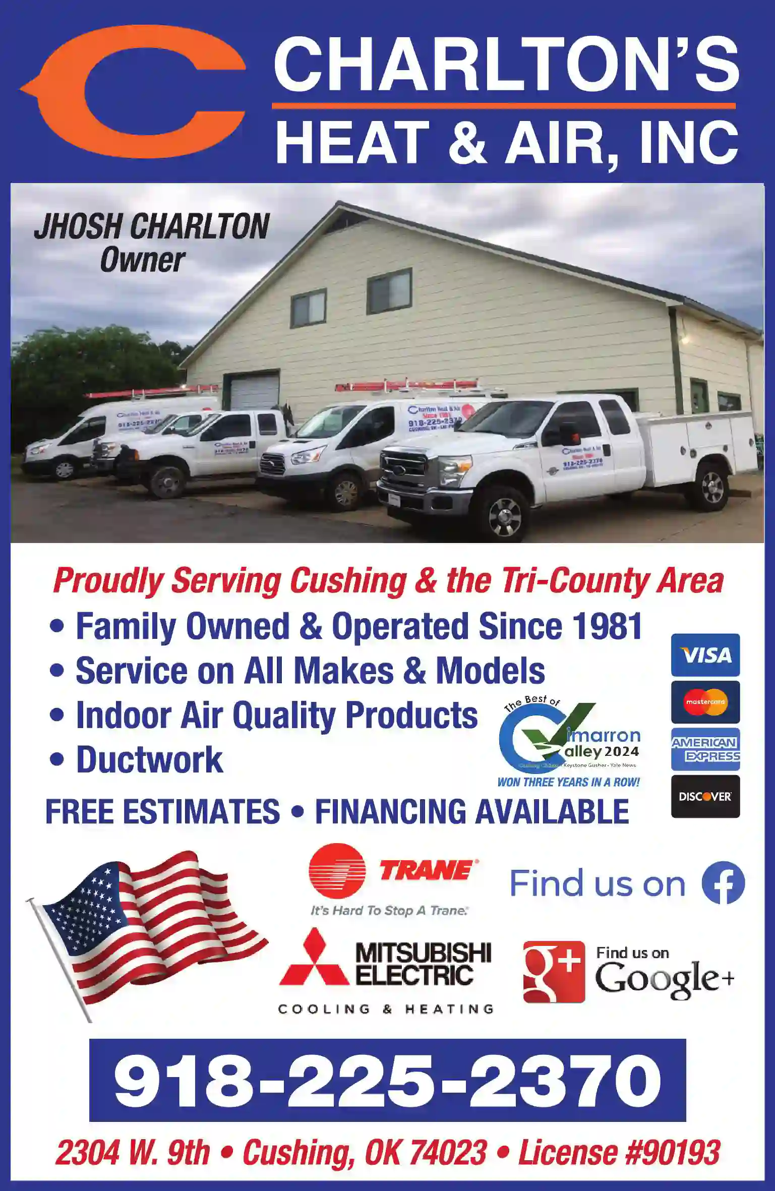 Air Conditioning - Contractors print ad for Charlton's Heat & Air