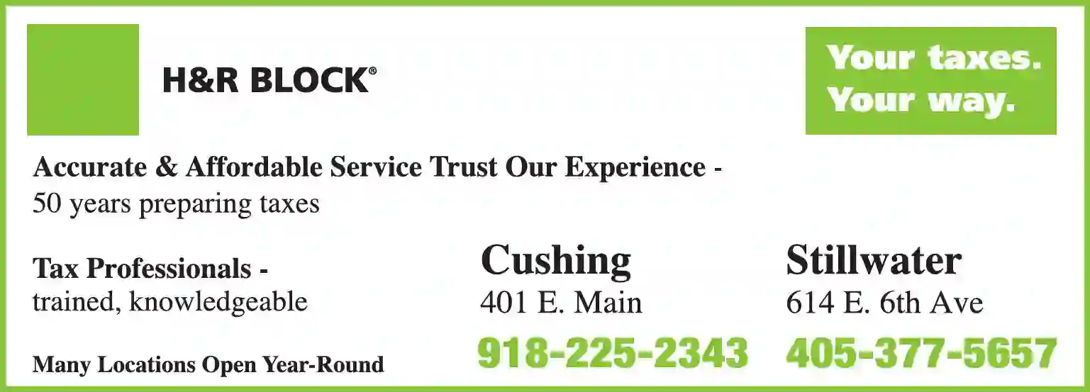 Tax Return Preparation print ad for H & R Block - Cushing