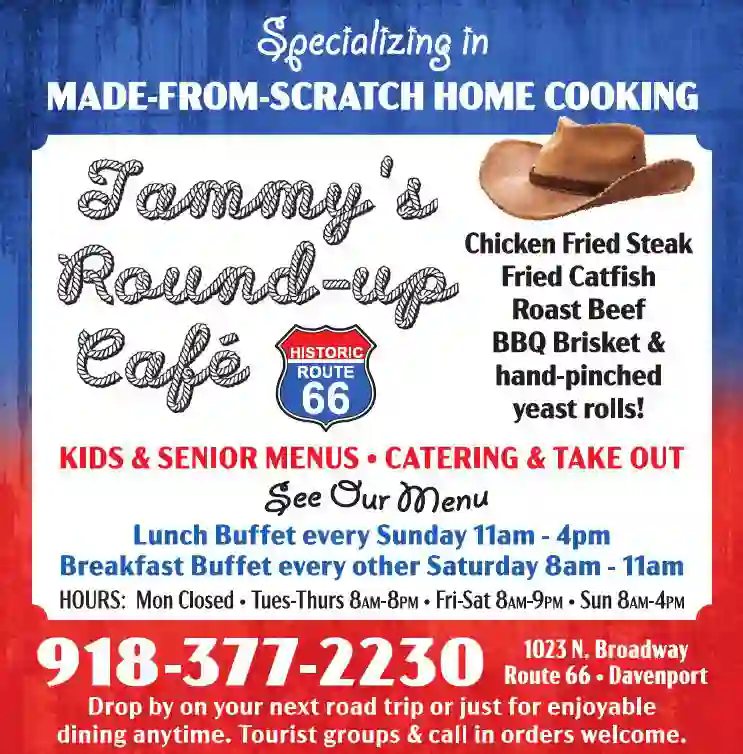 Restaurants print ad for Tammy's Route 66 Round-up Cafe
