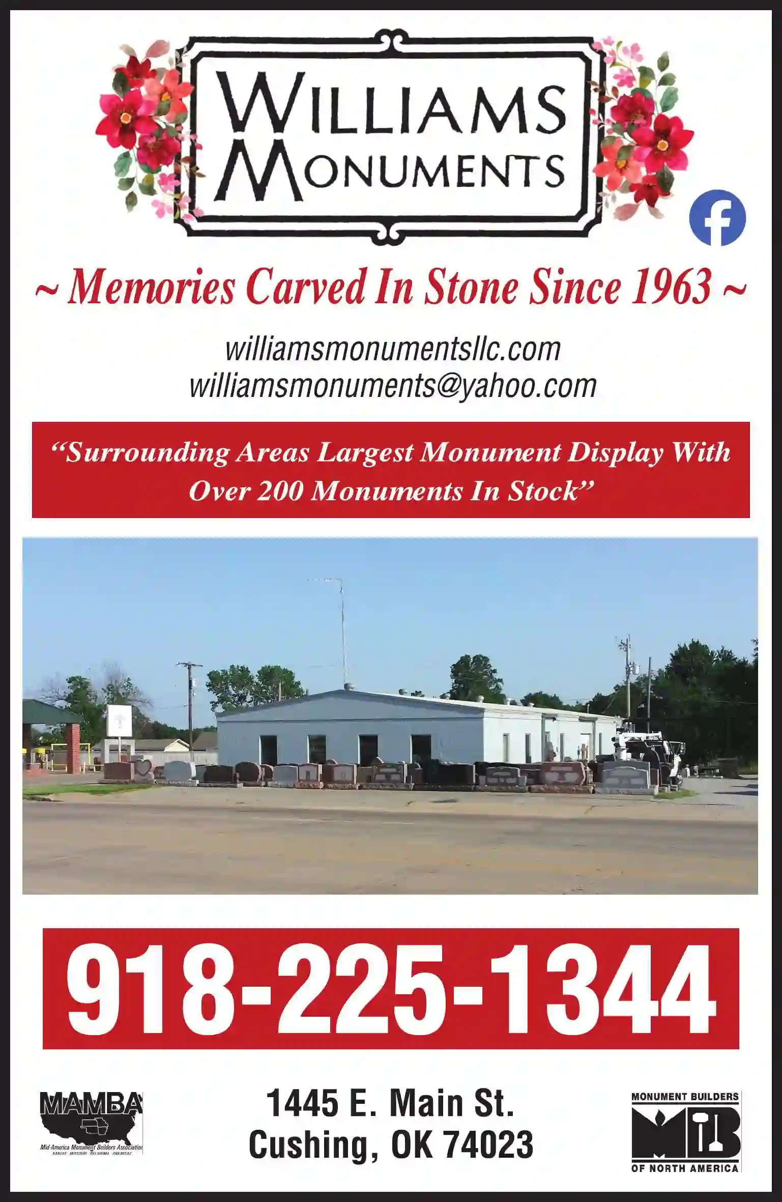 Monuments print ad for Williams Monuments