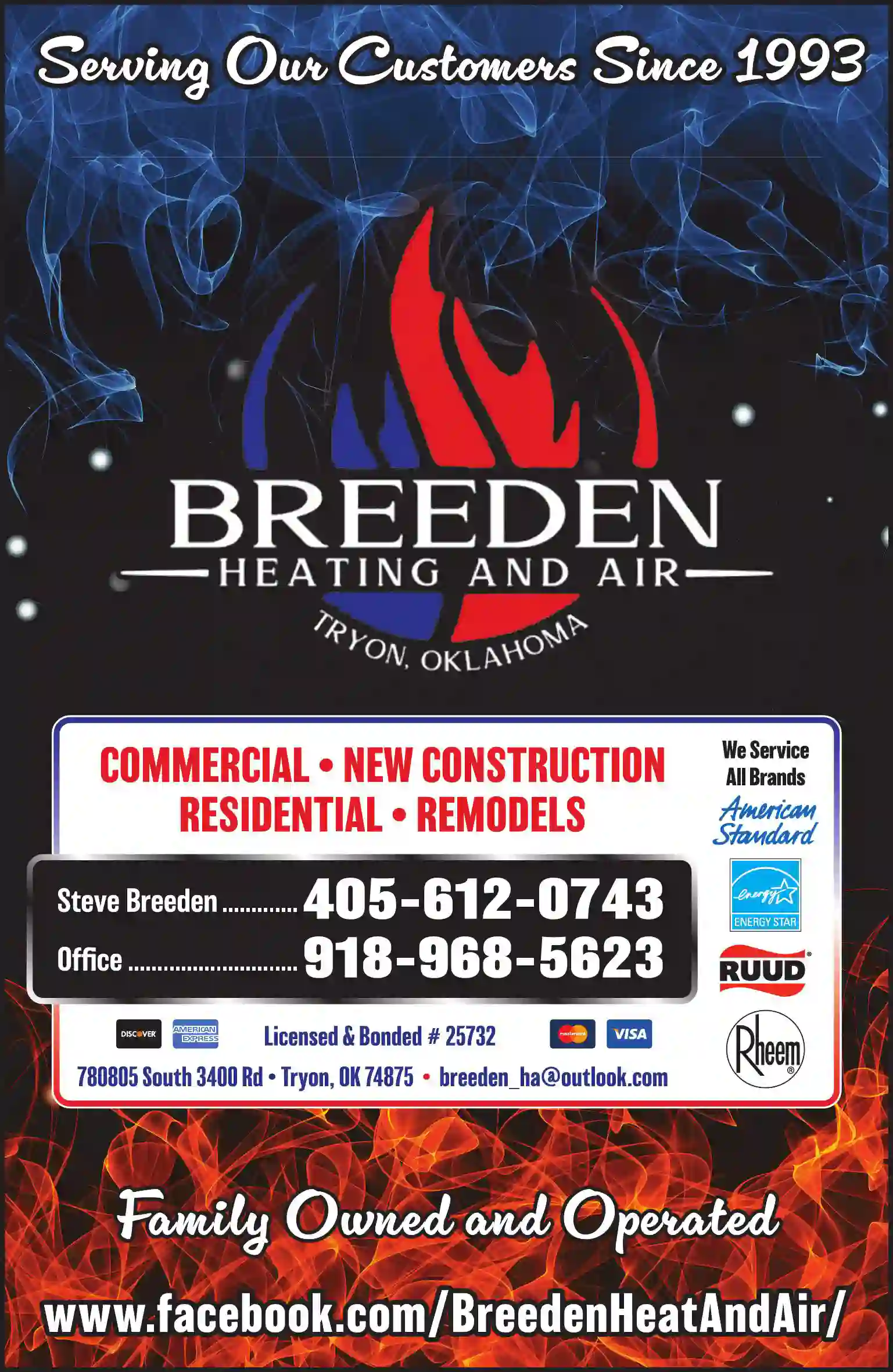 Air Conditioning - Contractors print ad for Breeden Heat & Air