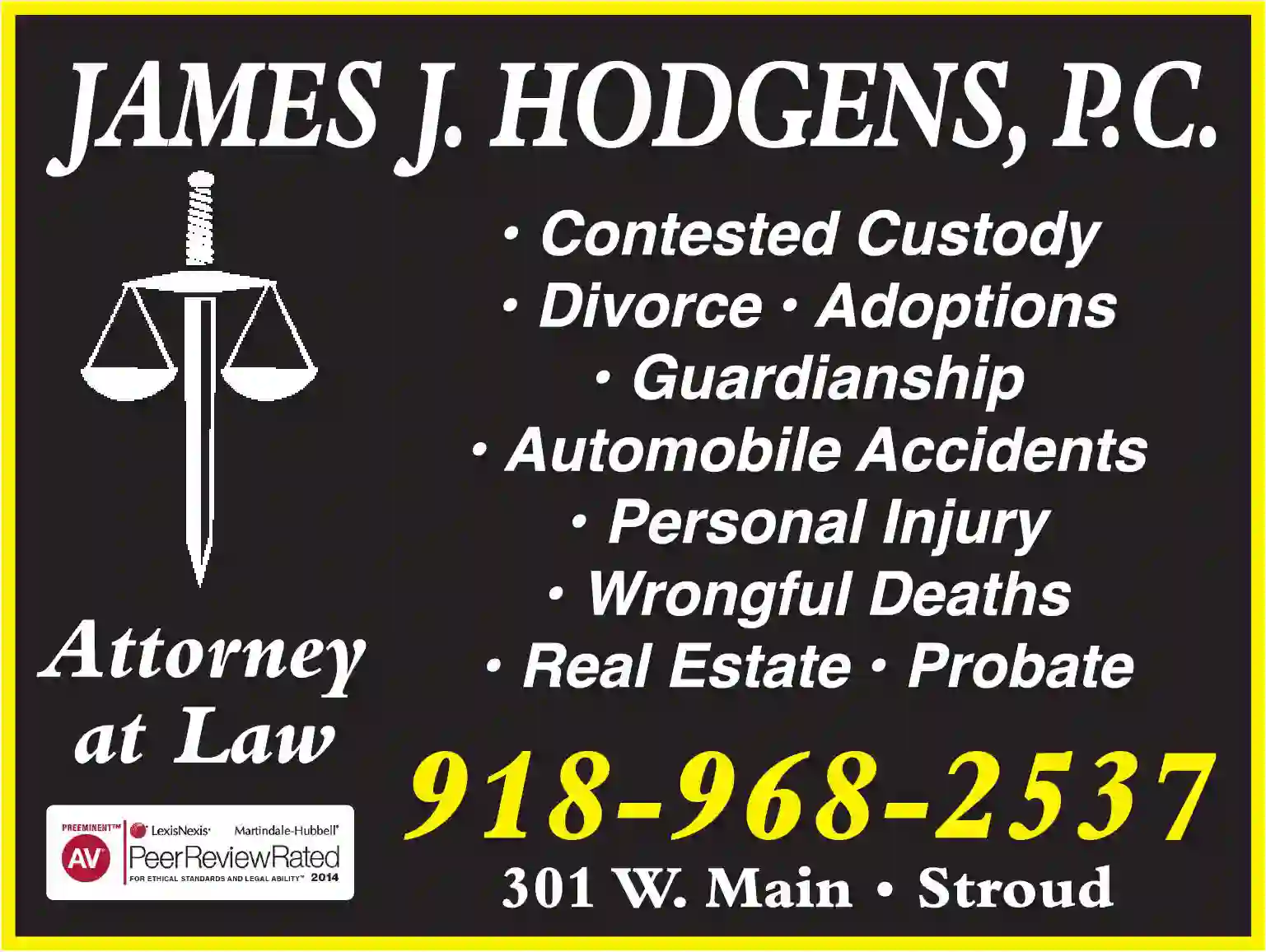 Attorneys print ad for Hodgens James J