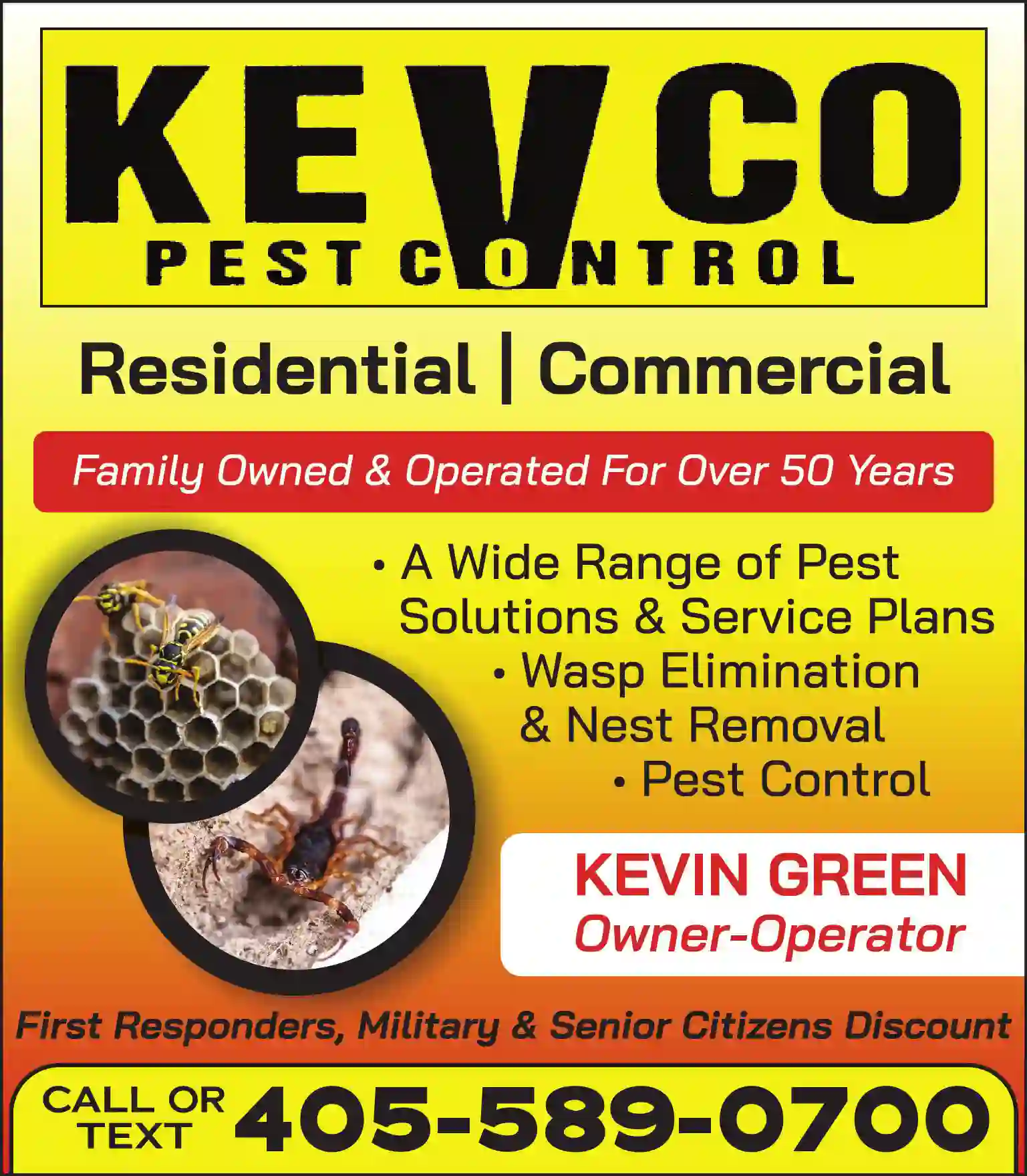 Pest Control Services print ad for Kevco Pest Control