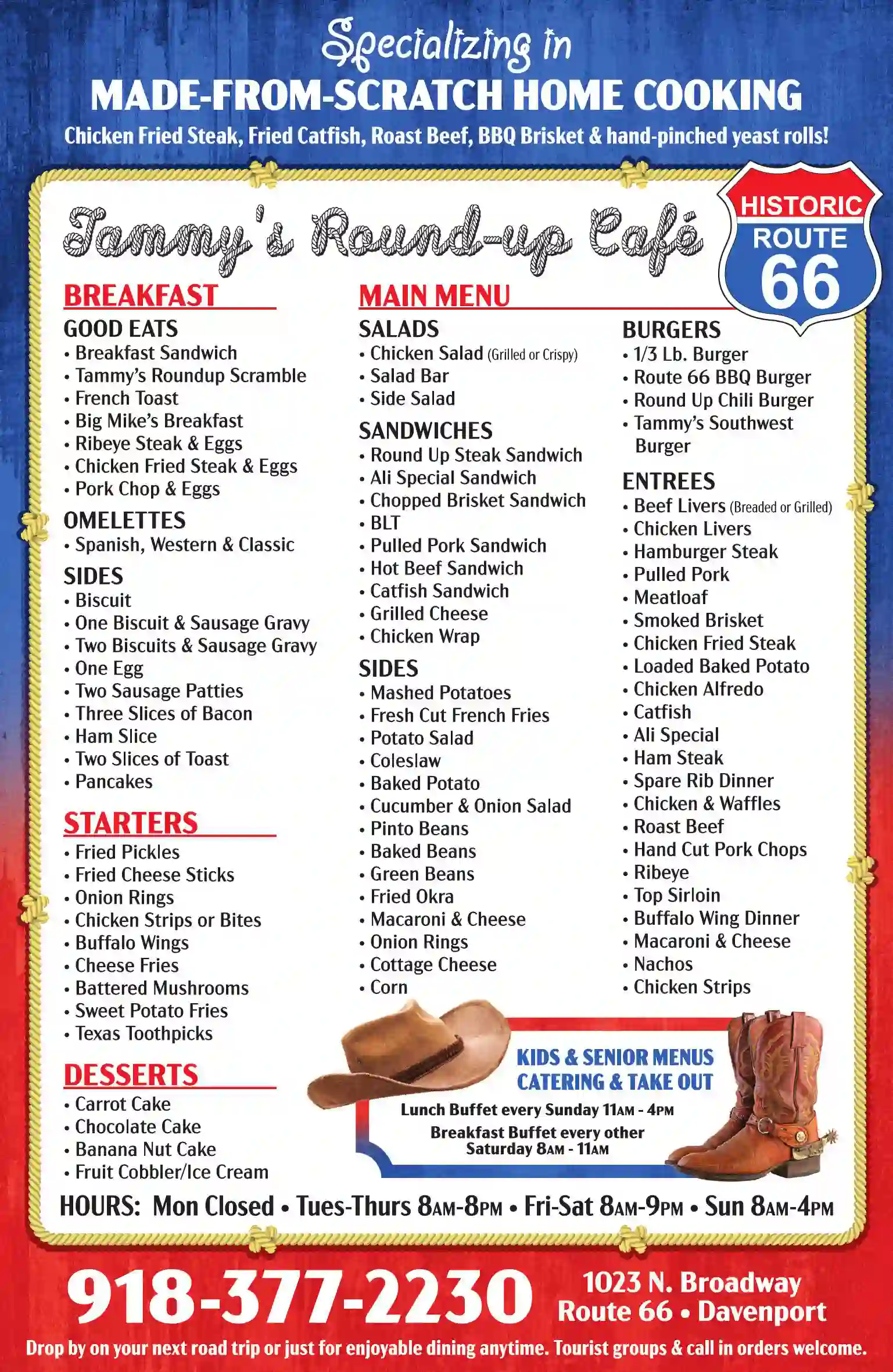 Restaurants print ad for Tammy's Route 66 Round-up Cafe
