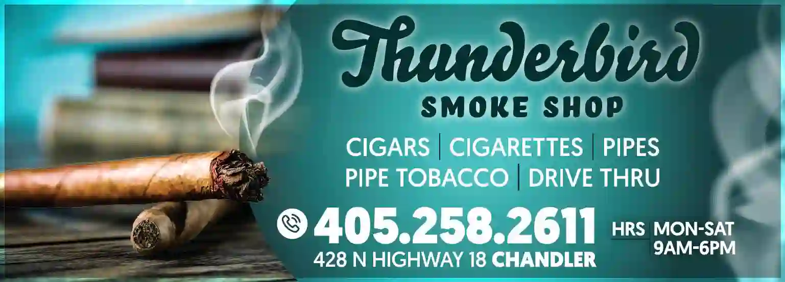Cigar, Cigarette & Tobacco print ad for Thunderbird Smoke Shop