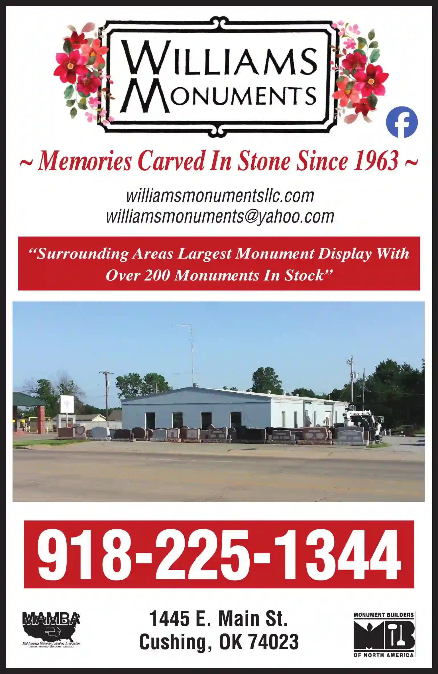 Monuments print ad for Williams Monuments